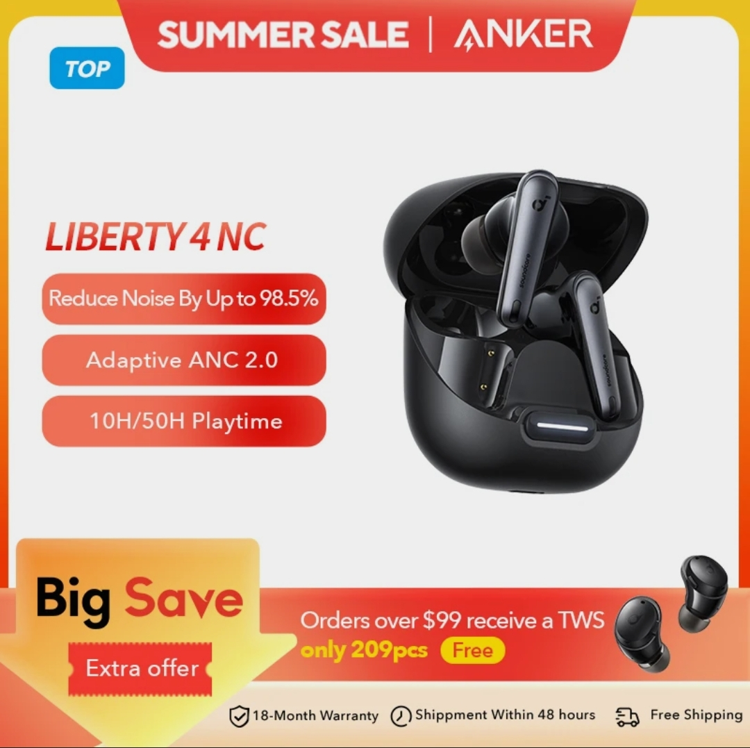 Беспроводные внутриканальные наушники Soundcore by Anker Liberty 4 NC