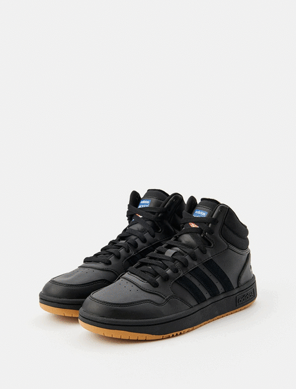 Кеды ADIDAS HOOPS 3.0 MID, размер 42.5, чёрные