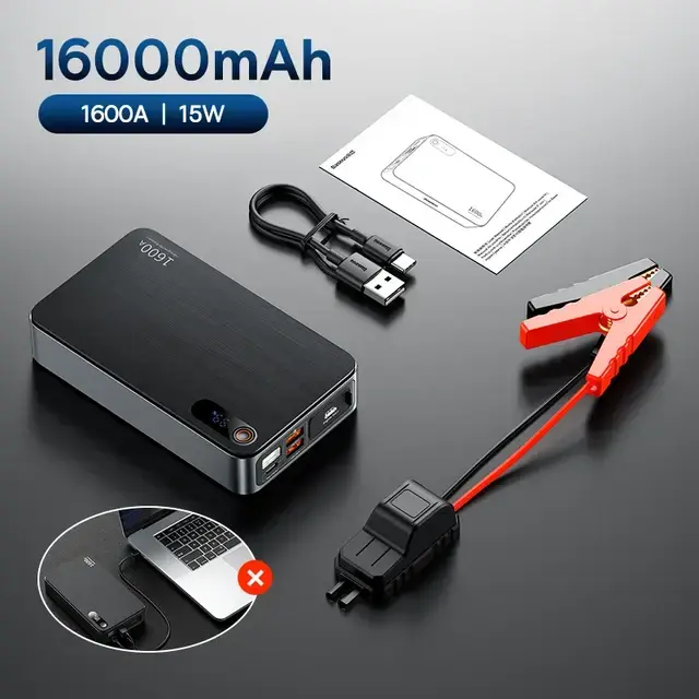 Пусковое портативное устройство BASEUS Car Jump Starter BS-CH004-3 (16000 mAh, PD)